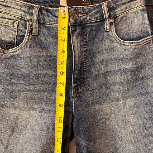 KUT From The Kloth Elizabeth Fab Ab Ankle Straight Leg Jean Size 10 Long Raw Hem - Picture 7 of 11